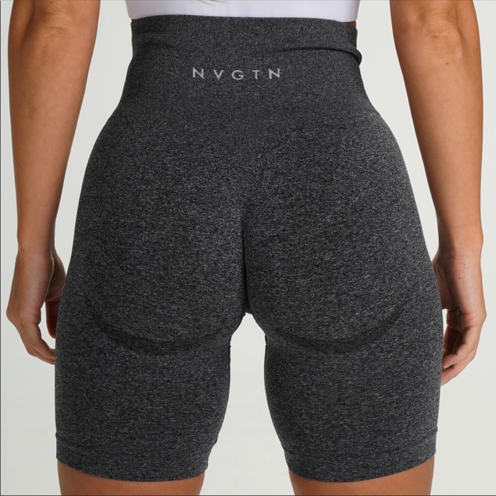 NVGTN Black Speckled Seamless Contour Biker Shorts